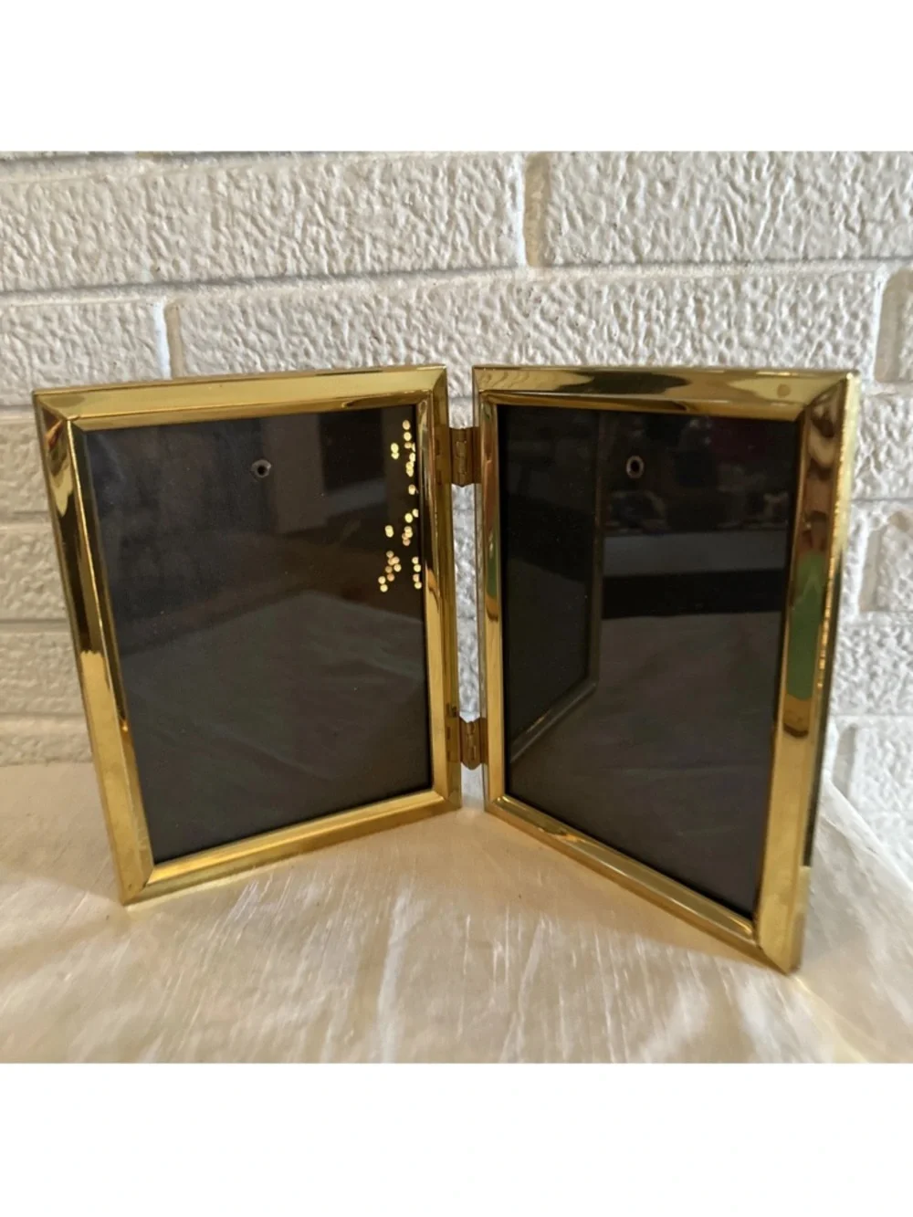 Vintage BI-FOLD  Brass Picture Frame 5